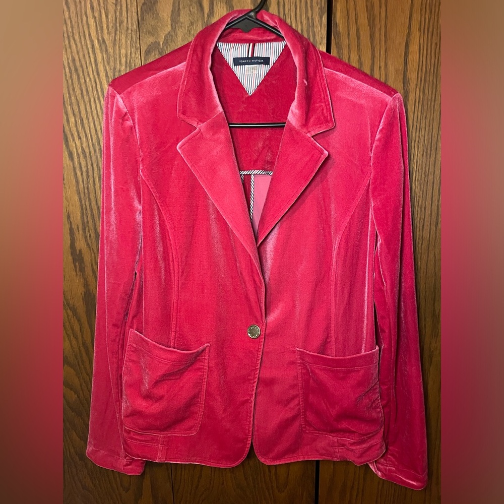 Tommy Hilfiger Pink Velvet Blazer